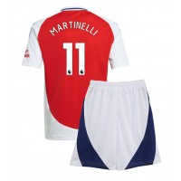 Camisa de Futebol Arsenal Gabriel Martinelli #11 Equipamento Principal Infantil 2024-25 Manga Curta (+ Calças curtas)